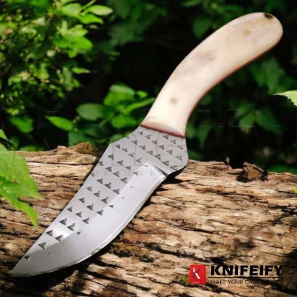 EDC Fixed Blade Knife With Sheath - 8 Inches J2 Steel Handmade Knife For Men With Leather Sheath And Bone Handle  - Image 2